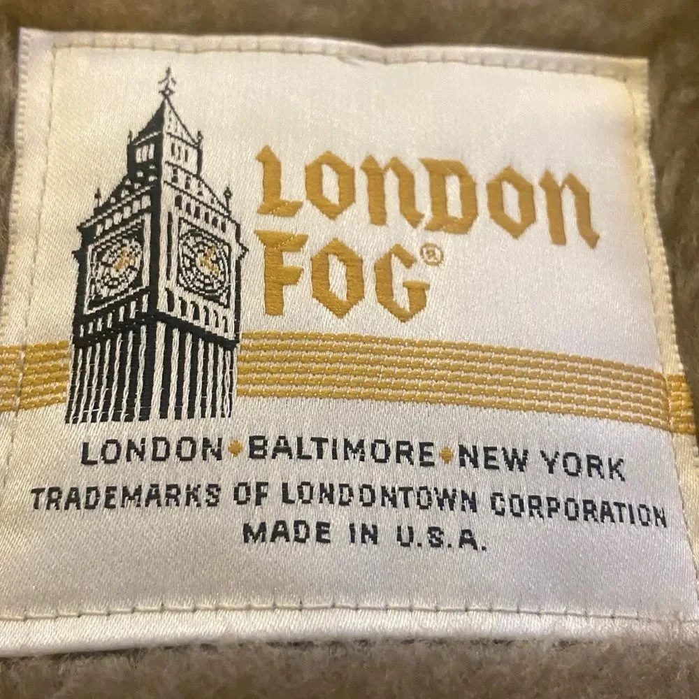 VTG,London Fog Men's Beige Trench Coat Lined Double-Breasted Zip Out Sz, 42 Long